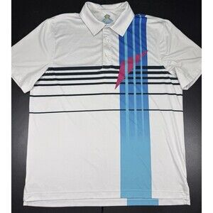 Chubbies Men's Medium Multicolor Stretch The Flopstradamus Golf Polo Shirt